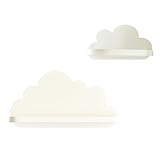 HJ KIDS Wolkenregal Set – 2er Wandregal Wolke Weiß fürs...