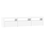 Eleganz Moderner TV-Schrank mit Stauraum 180x35x40 cm Weiß -...