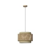 Vicco Deckenlampe Morten, Hängeleuchte, Rattan/Creme, 45 x 31 cm