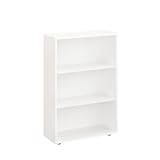 KOMTO Regal 60 cm breit Weiß - Bücherregal mit 3 Ebenen und...