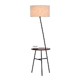 Stehlampe Regal Stehlampe，Stehlampe mit Regalen Walnuss/Rohholz 5,1...