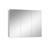 Vicco Bad Spiegelschrank Sola, Weiß, 100 x 79.8 cm mit 3 Türen