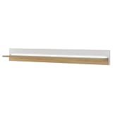Lomadox Regal Wandregal Wandboard 200 cm, weiß mit Eiche inkl LED...