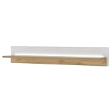 Lomadox Regal Wandregal Wandboard 150 cm, weiß mit Eiche inkl LED...