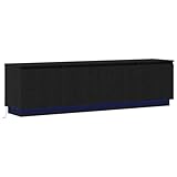 vidaXL Moderner schwarzer Eichen-TV-Schrank mit LED-Beleuchtung | Zwei...