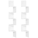 HOOBRO Wandregal 2er Set, Eckregal, Schweberegal, 5-stufiges Regal,...