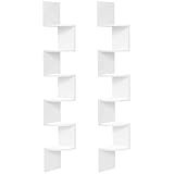 HOOBRO Wandregal 2er Set, Eckregal, Schweberegal, 6-stufiges Regal,...