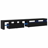 vidaXL TV-Schränke 2 Stück mit LED-Lichtern Schwarzes...