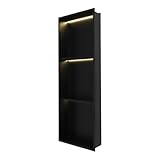 Wandnische mit LED Beleuchtung, Edelstahl Regal für Badezimmer, 10 cm...