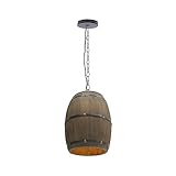 Weinfass Hängeleuchte Lampe Retro Holz Treibholz Lampe Pendelleuchte...
