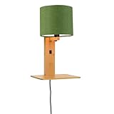 Good&Mojo Wandlampe Andes - Bambus/Grün - 19x24x36cm - Rund - Bamboo...