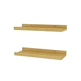 Vicco Wandregal Linus, Naturholz, 40 x 4 cm 2er Set
