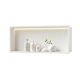 Neohomee Wandnische Dusche Edelstahl mit LED-Beleuchtung, Duschnische...