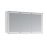 HAPA Design Spiegelschrank Milano 120cm weiß 3-türig mit umlaufender...