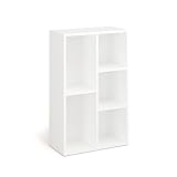 KOMTO Bücherregal Weiß - Bücherschrank Regal Schmal mit 5 Fächern...