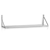 Mahlzeit Edelstahl Wandregal | 120 x 30 cm | Hängeregal, Klappbar |...