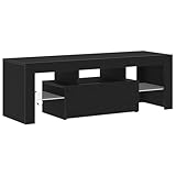 vidaXL Moderner TV-Schrank aus schwarzer Eiche mit USB LED-Beleuchtung...