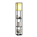 Fullwatt Stehlampe mit Holzregal Innenbeleuchtung Holz Stehleuchte mit...