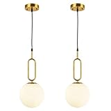BAODEN 2er Pack Modern Kugel Pendelleuchte Hängelampe 1 flammig E27...