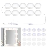 Litinliv 10 Led Spiegelleuchte, Hollywood-Stil Dimmbar Schminklicht,...