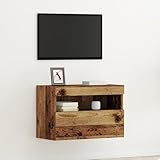 XinZaphrisal TV-Wandschrank mit LED-Leuchten Altholz 60x30x40 cm -...