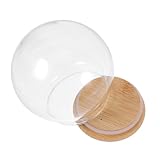 Holibanna Glass Display Dome Mit Bambus-sockel Runde Glaskuppel Fürs...