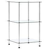 Qnhdfrt Schmaler Glasregal Transparent mit 3 Ablagen 40x40x67 cm...