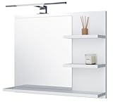 FreshYou Badspiegel mit 3 Ablagen Badezimmerspiegel Spiegel Regal...