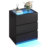 AOGLLATI Nachttisch mit LED-Beleuchtung,Einstellbare Farben...