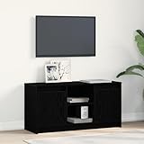 IBUQDDV TV-Schrank mit LED-Beleuchtung in Schwarz Eiche, 100x34x50 cm,...