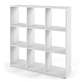 Vicco Raumteiler Nove, stehendes Bücherregal, Weiß, 104 x 108 cm