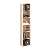 KOMTO Regal 40 cm breit Sonoma Eiche - Bücherregal mit 6 Ebenen und...