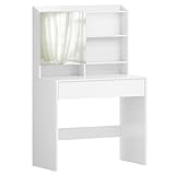 VASAGLE Schminktisch, Frisiertisch mit Spiegel und Einer Schublade,...