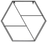 LIFA LIVING Hexagon Wandregal aus Metall mit 4 Böden, Schwarzes...
