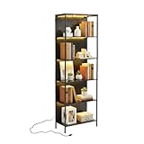 EGGREE Bücherregal mit 6-Etagen Standregal, Regal mit 6 LED Farben...