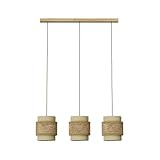 Vicco 3er Pendelleuchte Morten, Pendelleuchte, Rattan/Creme, 70 x 120...