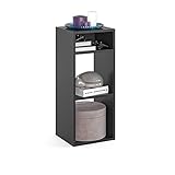 KOMTO Regal Schwarz - Bücherregal Klein Standregal Würfelregal...