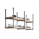DSVONAUS Retro Industrie LOFT Restaurant Eisen Massivholz Deckenregal,...