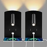 Nachttisch Leseleuchte 3 W + 9 W 3000 K, LED Wandleuchte mit USB...