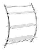 WENKO Wandregal Vermont, Badezimmerregal mit 3 Ablagen aus satiniertem...