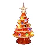 Beleuchteter Weihnachtsbaum, Vintage-Dekoration für festliche...