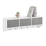 SoBuy FRG282-W Wandgarderobe Flurgarderobe Kleiderhaken Hängeregal...