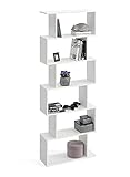 KOMTO Bücherregal Weiß - Raumteiler Regal 191x70x24 cm Standregal...