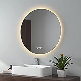 EMKE LED Badspiegel Rund 70cm Durchmesser Wandspiegel mit Beleuchtung...