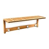 Relaxdays Wandregal mit Hakenleiste, HBT 18 x 50 x 16 cm,...