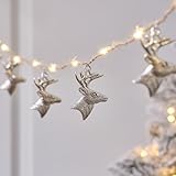 Lights4fun Hirschkopf-Lichterkette mit warmweißen LED Micro Lichtern...