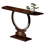 BiaBuiMM Eingangstisch mit LED-Beleuchtung, Moderne Bambus-Konsole mit...