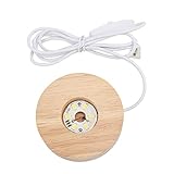 LED Display Sockel 8cm Holz Leuchtsockel, Beleuchteter Kristallkugel...