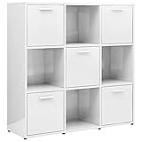 vidaXL Bücherregal mit 9 Fächern Raumteiler Raumtrenner Standregal...
