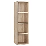 fevarbord Bücherregal Regal mit 4 Fächer, 30x30x106cm Würfelregal...